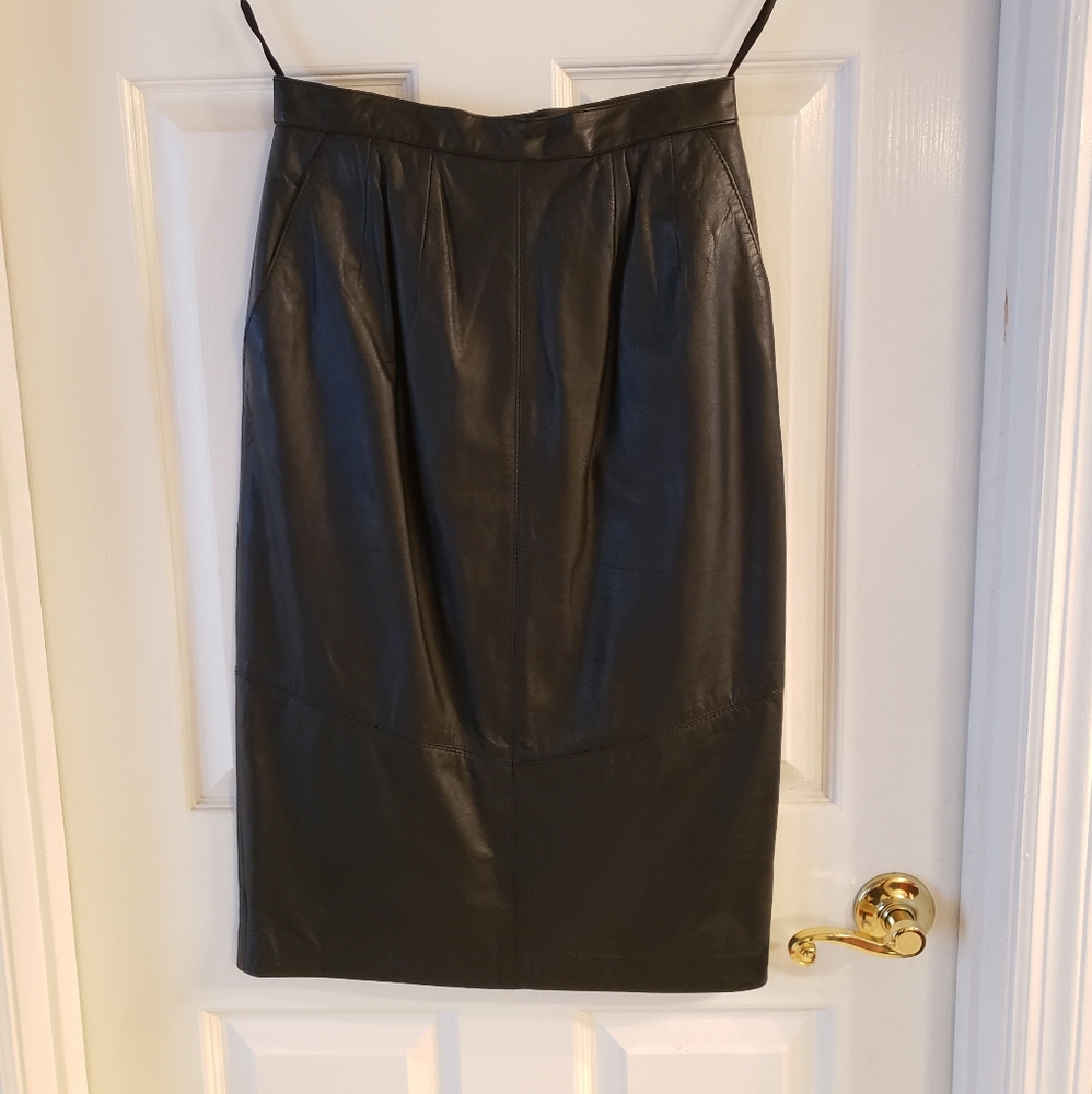 Black Leather Skirt - vintage
